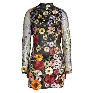 AmyLynn‎ Floral Open Back Mock Neck Dress Size Large